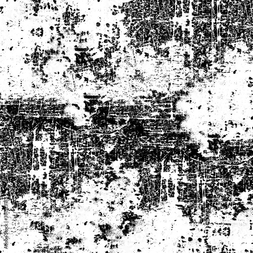 Wallpaper Mural Grunge background black and white. Pattern of scratches, chips, scuffs. Abstract monochrome worn texture. Old dirty surface. Vintage vector clipart Torontodigital.ca