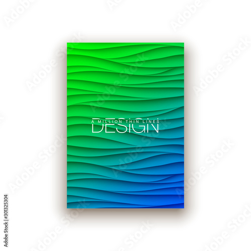 Minimal fluid covers design wall panel. Halftone colorful realistic 3d relief wave design. Future liquid modern interior gypsum stucco relievo patterns. Eps10 vector background set.