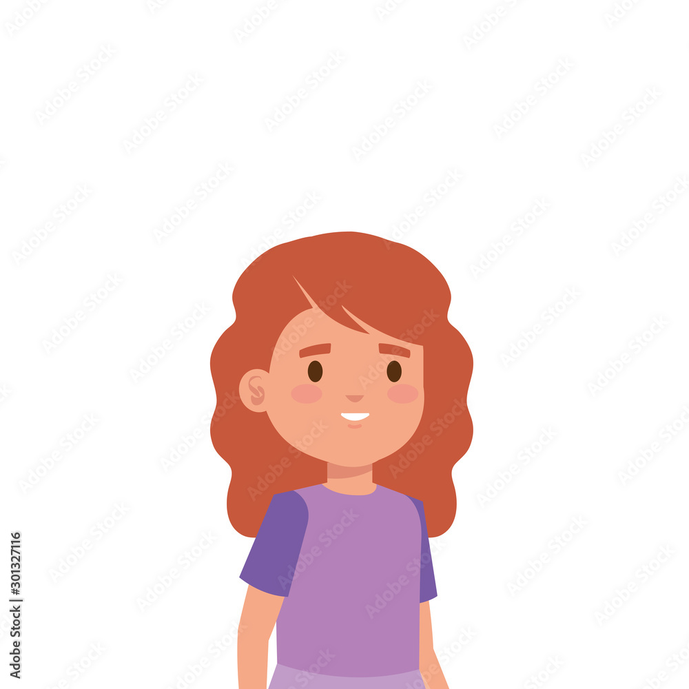 cute little girl avatar character vector illustration design