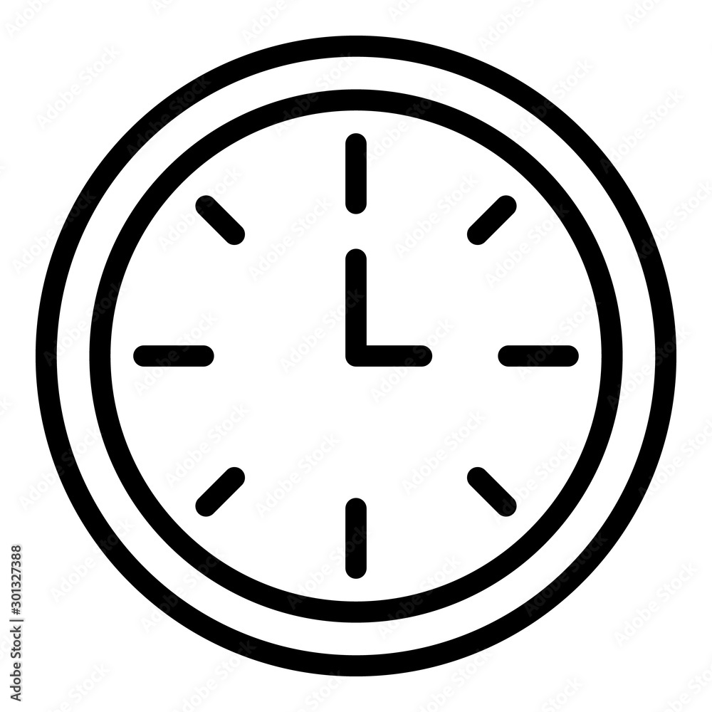 Wall clock icon. Outline wall clock vector icon for web design isolated on white background Wall clock icon. Outline wall clock vector icon for web design isolated on white background