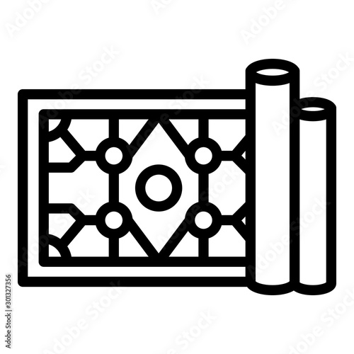 Turkish carpet icon. Outline turkish carpet vector icon for web design isolated on white background