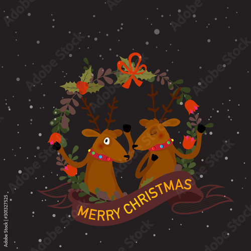 Cute Reindeer for Merry Christmas celebration.