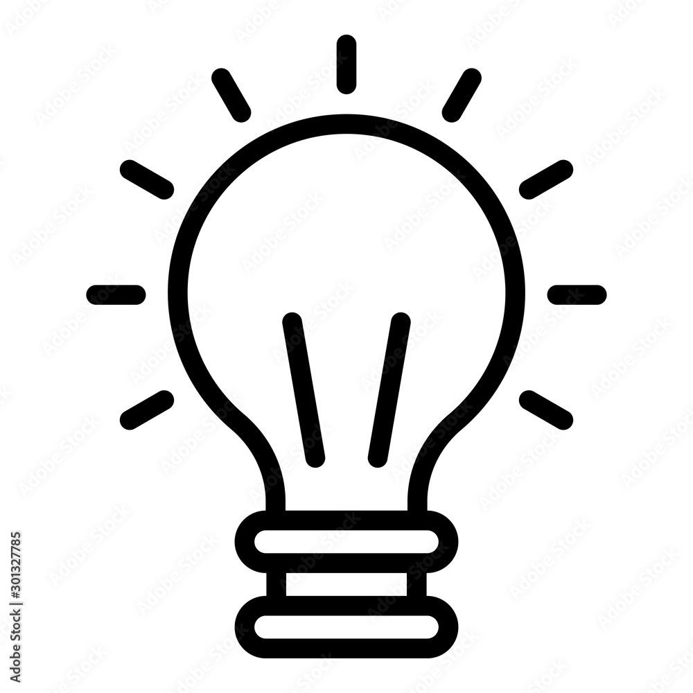 Editor bulb idea icon. Outline editor bulb idea vector icon for web design isolated on white background