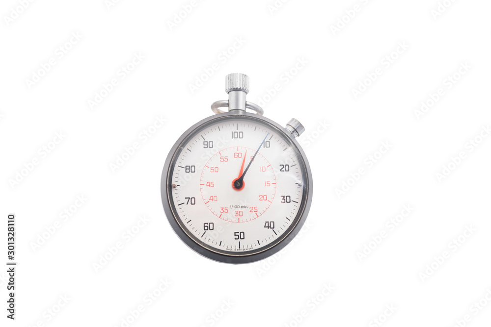 Old / used Stop watch isolated on white background with clipping path, Analogue metal stopwatch Old / used Stop watch isolated on white background with clipping path, Analogue metal stopwatch
