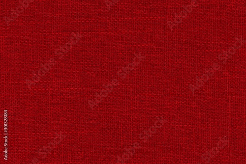 real organic red linen fabric texture background © Dizzy
