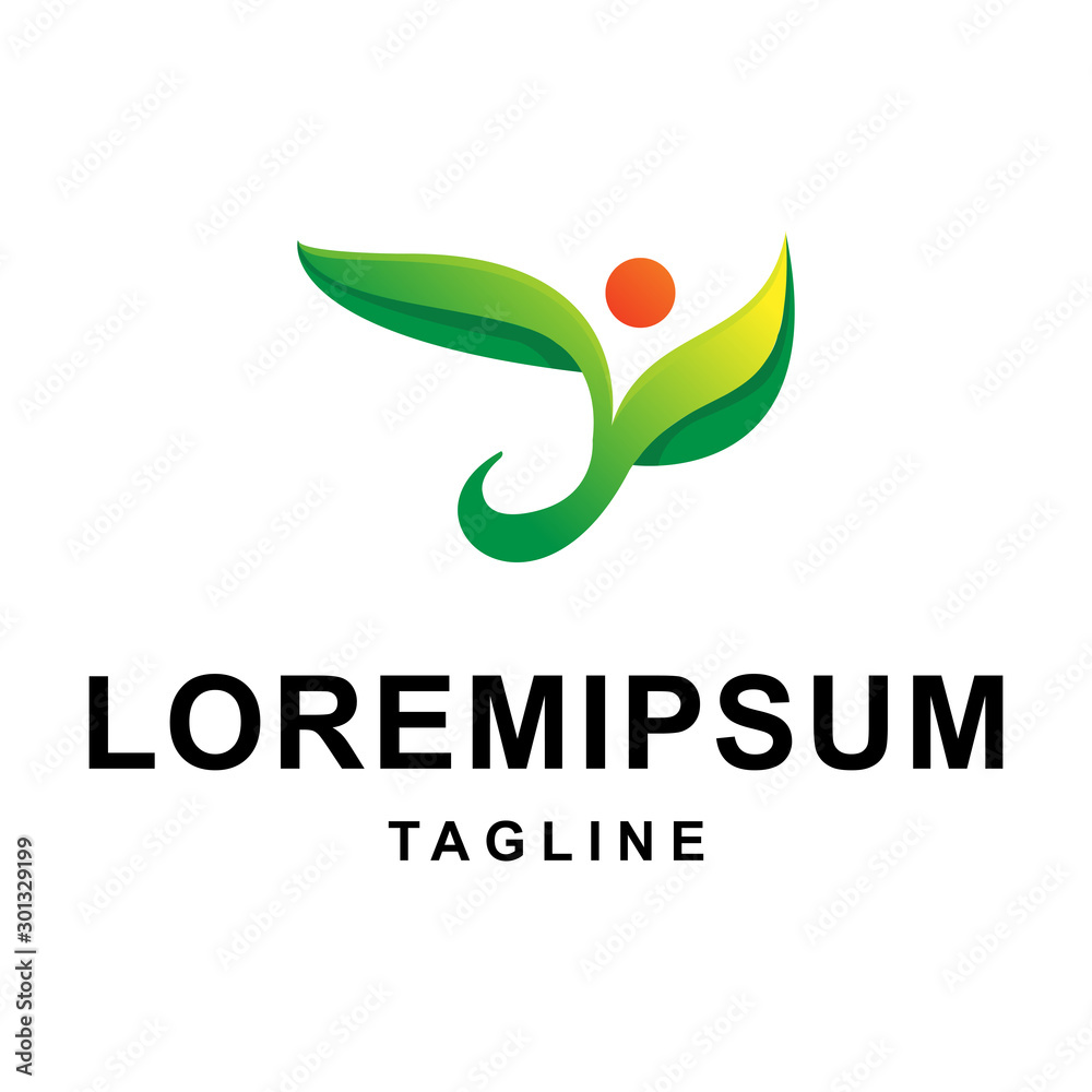 Beautiful Care Leaf Logo Design Beautiful Care Leaf Logo Design