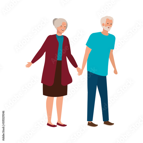 Wallpaper Mural old couple elegant avatar character vector illustration design Torontodigital.ca