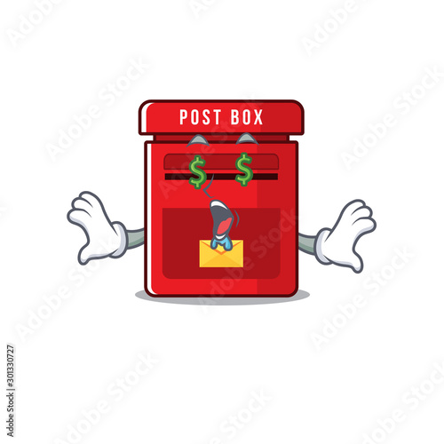 mailbox with a the mascot cartoon money eye