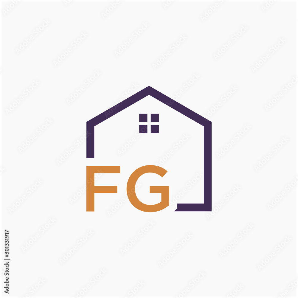 letter FG or F G Line House Real Estate Logo. home concept. Construction logo template, Home and Real Estate icon. Housing Complex Simple Vector Logo Template. - vector letter FG or F G Line House Real Estate Logo. home concept. Construction logo template, Home and Real Estate icon. Housing Complex Simple Vector Logo Template. - vector