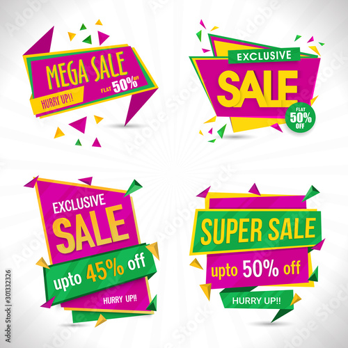 Sale Paper Tags or Banners.