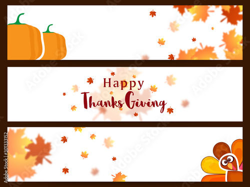 Website header set for Thanksgiving Day.