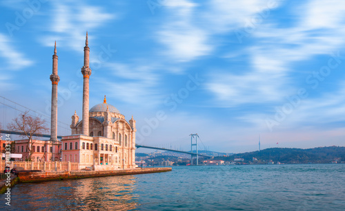 Ortakoy mosque and Bosphorus bridge - Istanbul, Turkey © muratart