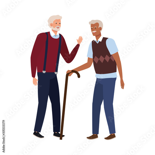 old men elegant avatar character vector illustration design