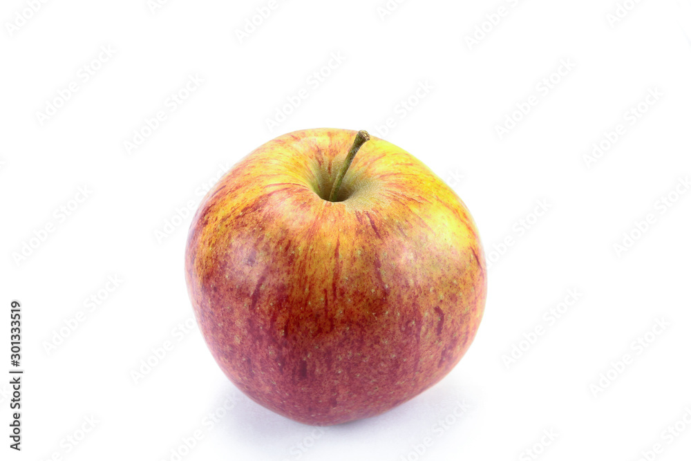 yellow and red apple on a white background yellow and red apple on a white background
