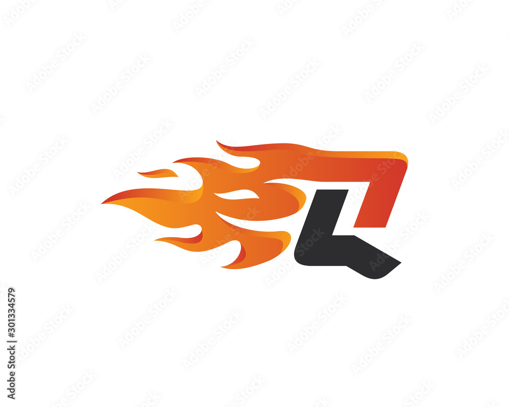 initial Q flame letter logo design vector, fire logo lettering design concept initial Q flame letter logo design vector, fire logo lettering design concept