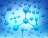 Abstract molecules structure, science  background. 3d illustration .