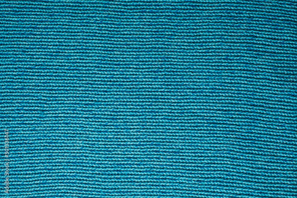 Turquoise fabric with woven texture - obrazy, fototapety, plakaty 