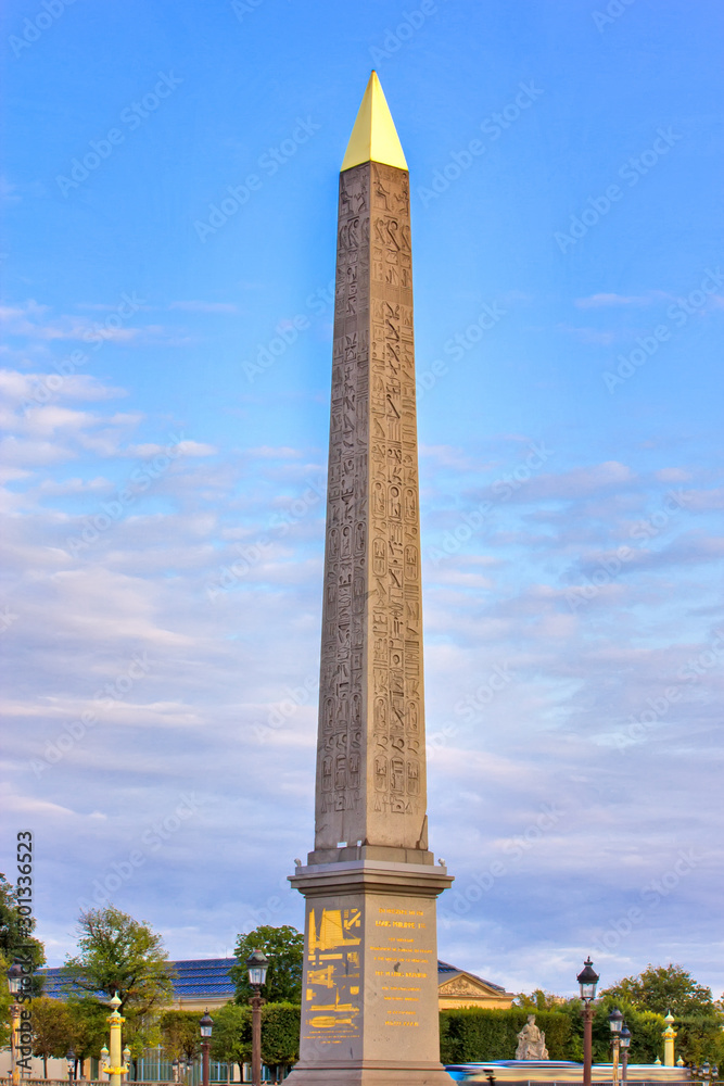 Obraz premium View of the Obelisk at Place de la Concord. Paris France