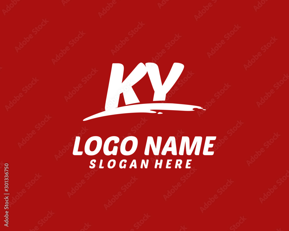 KY Initial with splash logo vector