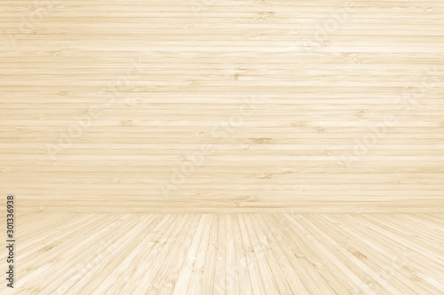 Wood texture background of floor and wall in yellow cream brown color