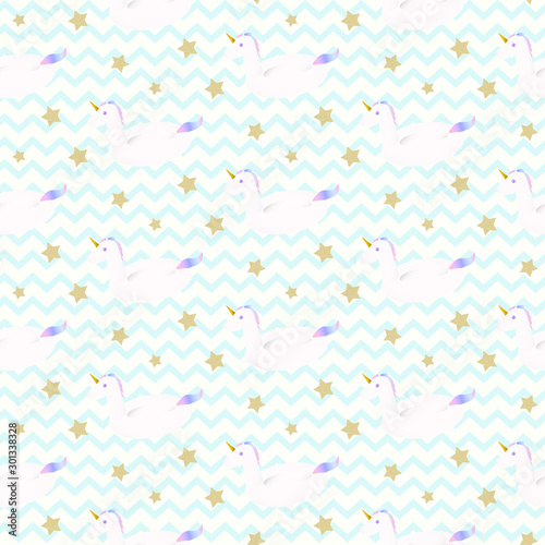 Unicorn Float Summer Seamless Pattern 