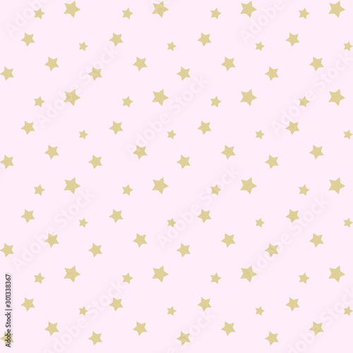 Gold Star Seamless Pattern 