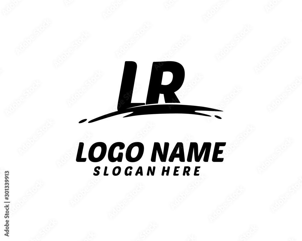LR Initial with splash logo vector