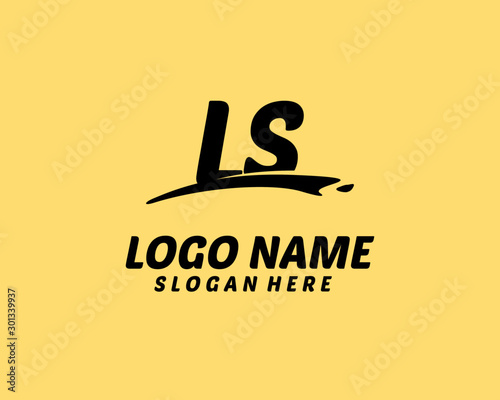 LS Initial with splash logo vector