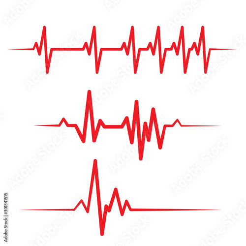 Set of health medical heartbeat pulse vector template photo