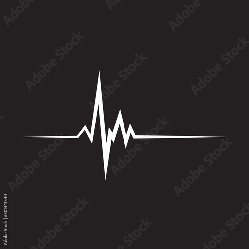 Heartbeat icon. Pulse line art 