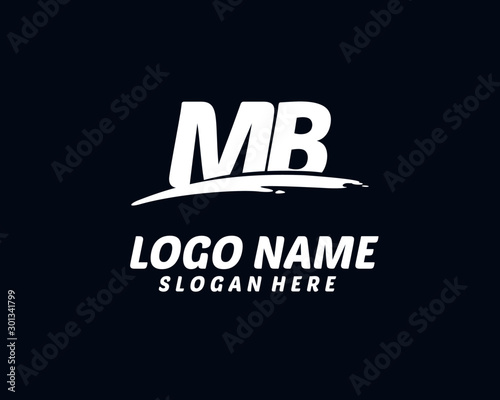 MB Initial with splash logo vector