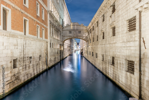 View over the iconic Bridge of Sighs, Venice, Italy