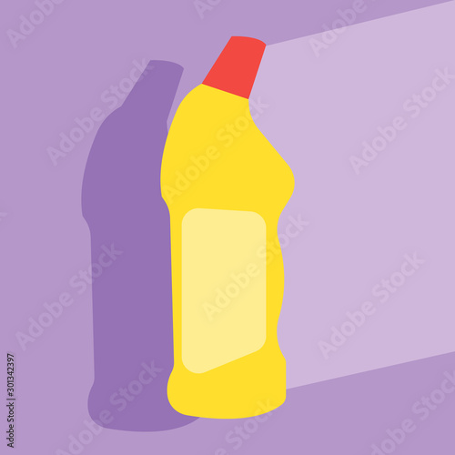 image of dishwashing detergent bottles isolated on  background