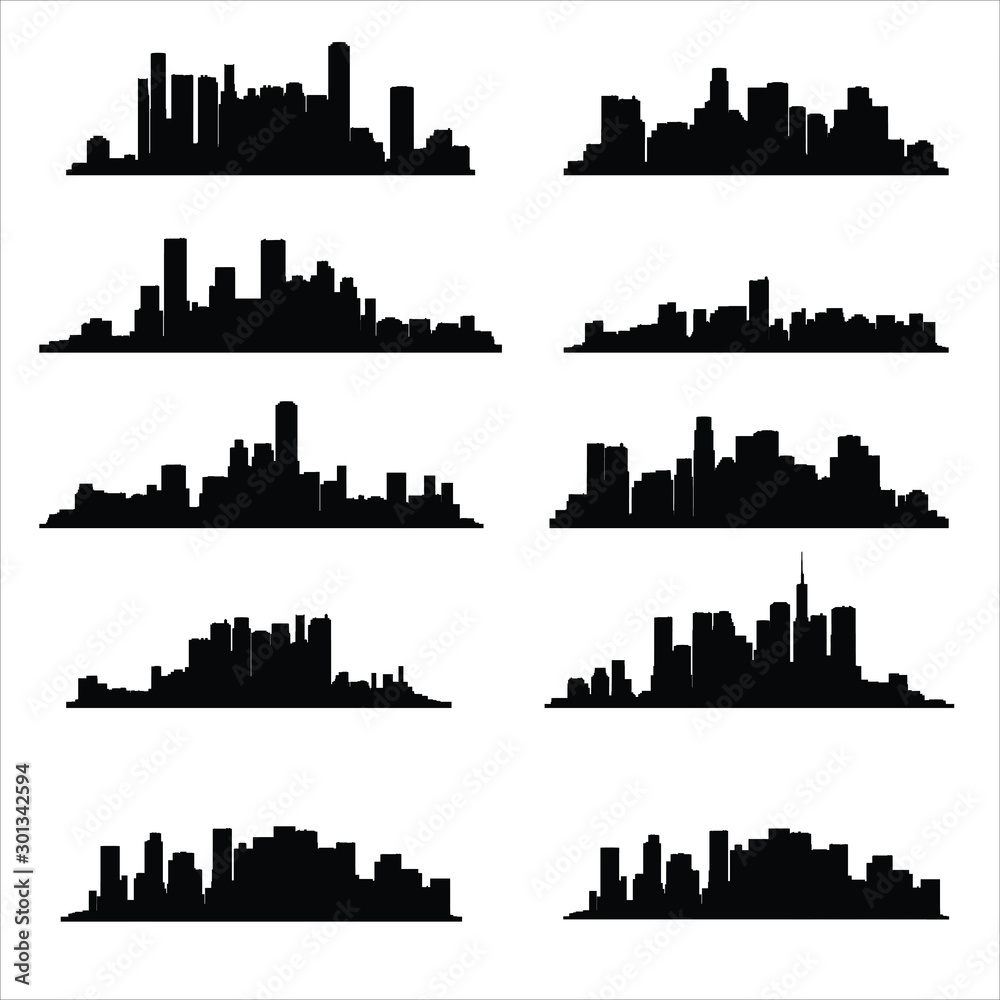 silhouette of city silhouette of city
