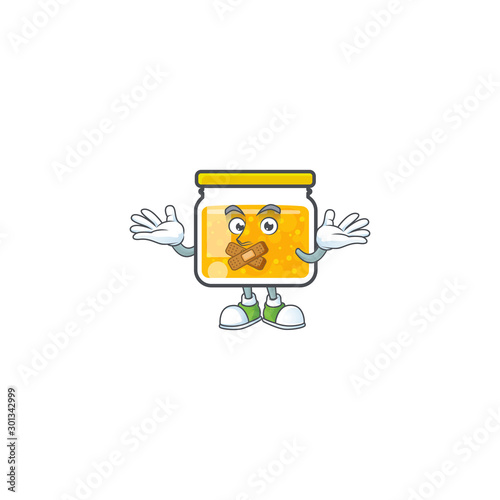 Fresh jam in jar cartoon character silent.