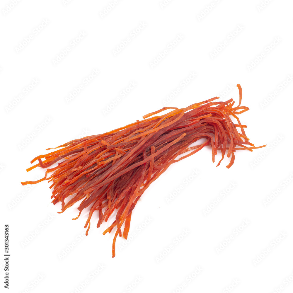 Obraz premium dried squid isolated on white background.