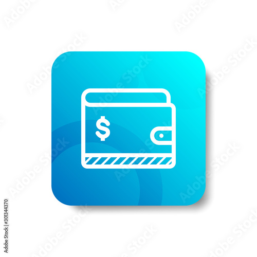 Wallet round icon in outline / line style (UNUNITE / UNGROUP LINE) with colorful smooth gradient background, suitable for mobile and web UI, app button,  infographic, etc photo