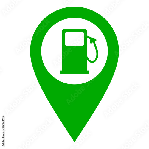 Tankstelle und Kartenmarkierung