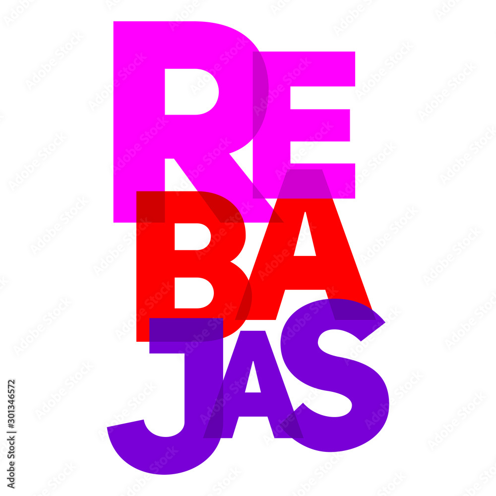 Rebajas, Discounts Spanish text, Sale vector Emblem. Rebajas, Discounts Spanish text, Sale vector Emblem.