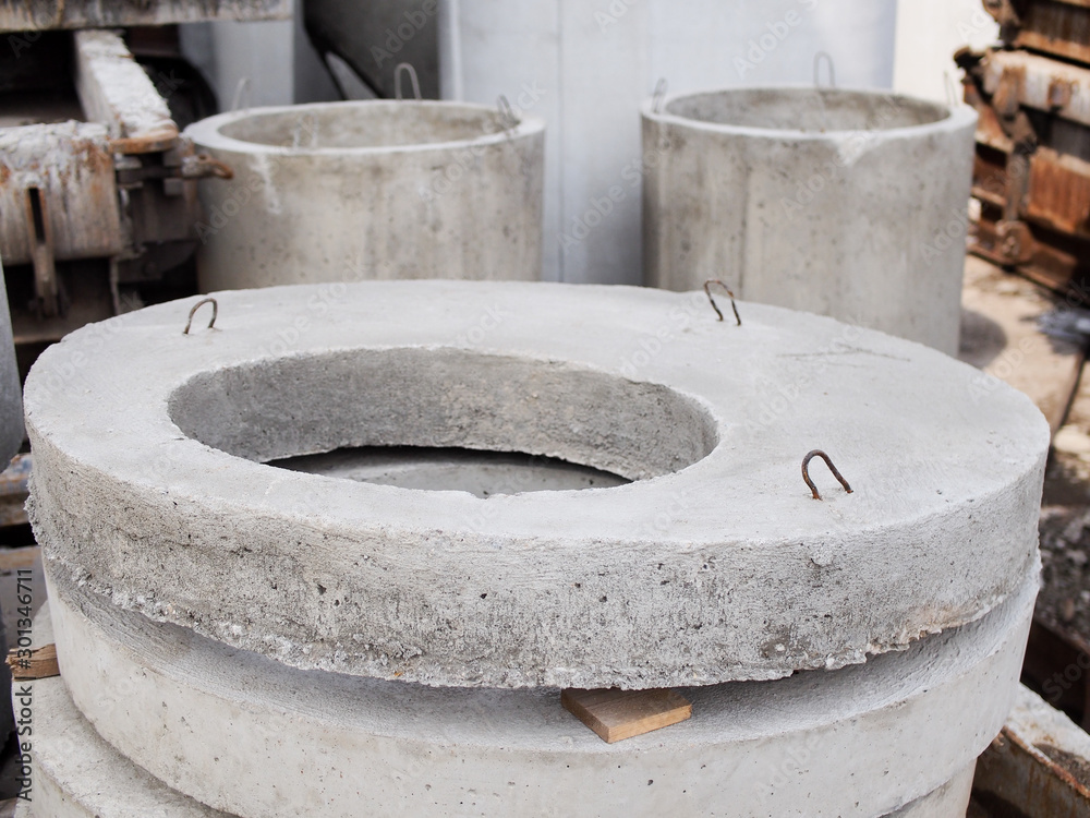 Well covers. Reinforced concrete products, finished goods warehouse. Well covers. Reinforced concrete products, finished goods warehouse.