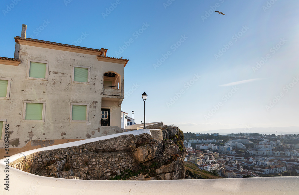 Morning time in Nazare city, Portugal. Morning time in Nazare city, Portugal.