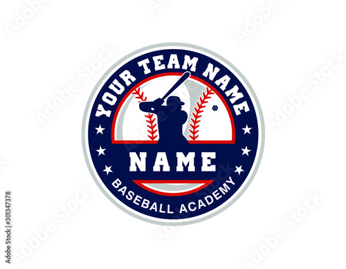 round circle baseball sports emblem logo template