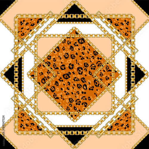 Trendy repeating geometry composition pattern