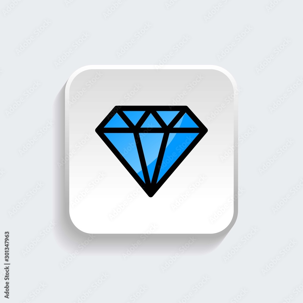 Diamond icon symbol of jewelry with modern flat style icon for web site design, logo, app, UI isolated on white background. Vector illustration Diamond icon symbol of jewelry with modern flat style icon for web site design, logo, app, UI isolated on white background. Vector illustration