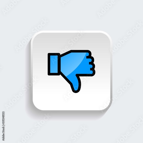 Thumb down icon symbol of dislike with modern flat style icon for web site design, logo, app, UI isolated on white background. Vector illustration