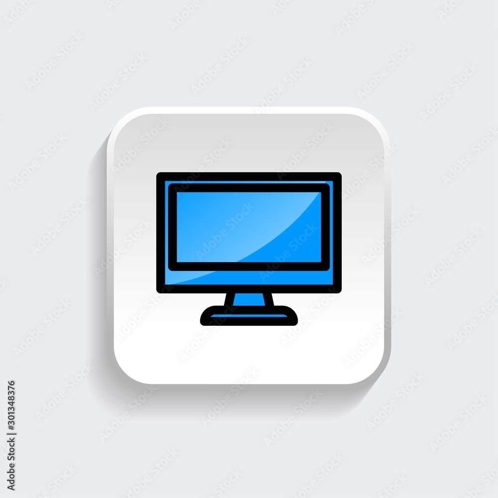 Computer icon symbol of device with modern flat style icon for web site design, logo, app, UI isolated on white background. Vector illustration Computer icon symbol of device with modern flat style icon for web site design, logo, app, UI isolated on white background. Vector illustration