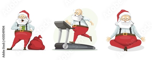 Santa Claus set of poses and emotions