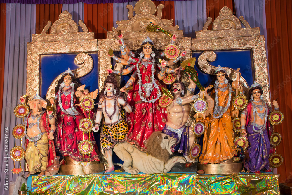 Durga Puja idol, Navaratri Festival at Congress Bhavan, Pune, Maharashtra