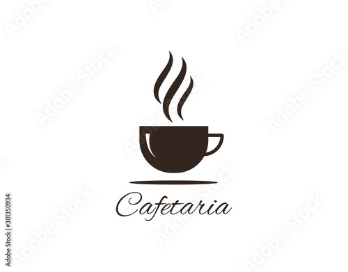 Simple and Unique Logo of Coffee Shop with Modern Concept. Designed with Image of Hot Drink on the Mug. Suitable for Coffee Shop Logo and Symbol. Vector Illustration