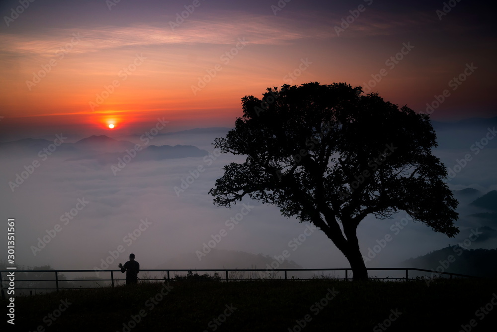 Famous bird's eye view of thailand At sunrise